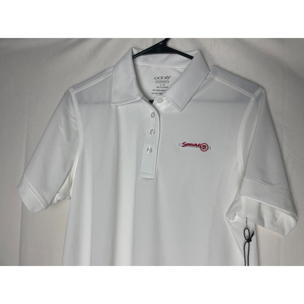 Chick fil A Oobe Seminar Women's Polo Shirt White Red Size Large Brand New